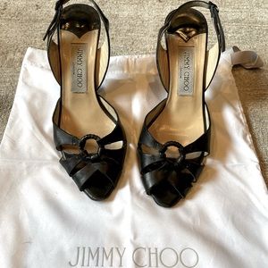 Jimmy Choo Black Leather Sandal